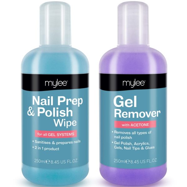 Mylee Nail Prep & Polish Wipe + Gel Remover Duo, 250ml