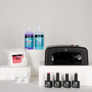Mylee Black UV Lamp Kit w/ Gel Nail Polish Essentials - Long Lasting At Home Manicure/Pedicure