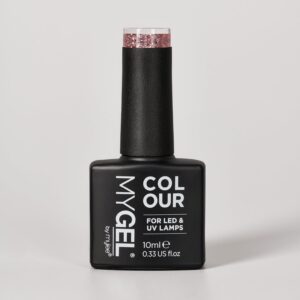 Mylee Copper Shine LED/UV Glitter / Pink Gel Nail Polish - 10ml - Long Lasting At Home Manicure/Pedicure, High Gloss And Chip Free Wear Nail Varnish