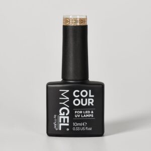 Mylee Gold Mines LED/UV Glitter / Gold Gel Nail Polish 10ml - Long Lasting At Home Manicure/Pedicure, High Gloss And Chip Free Wear Nail Varnish