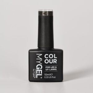 Mylee Rock Hard LED/UV Glitter / Black Gel Nail Polish 10ml - Long Lasting At Home Manicure/Pedicure, High Gloss And Chip Free Wear Nail Varnish